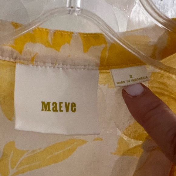 Anthropology happy yellow and white light weight size small peplum blouse - Picture 7 of 7